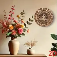 2026 고화질 나무 벽 예술 프린트 화장실을 비우고 손을 씻으세요 원형 걸이식 표지판 레트로 스타일 벽 장식 F