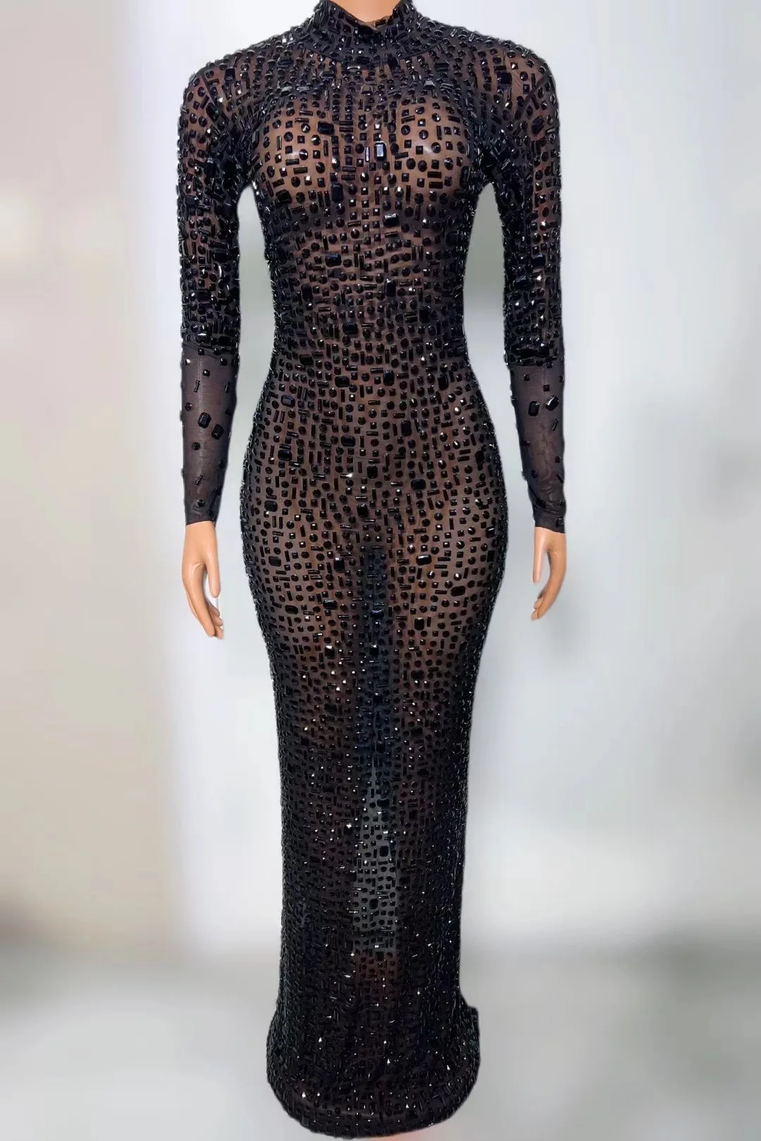 Maxi Evening Dress With Off Shoulder And Sparkling Rhinestone Design Sierra Copy 3