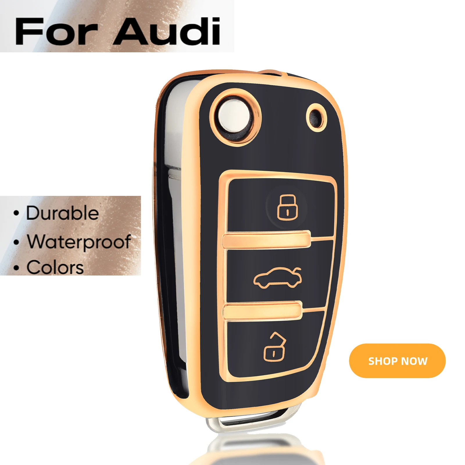 Tpu Flip Remote Car Key Case Cover Holder Per Audi A3 A4L A6 Q2L Q3 Q5 Q7 Tt A1 S3 Rc3 Key Protection Shell Fob Accessori Per Auto