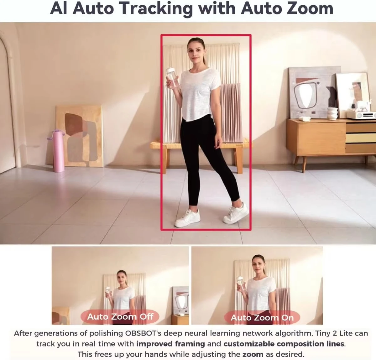 OBSBOT Meet Tiny 2 Tiny SE Meet 1080P PTZ Webcam AI-Tracking Auto-Framing Gesture Control HDR 2Omni-Directional Mic Recording