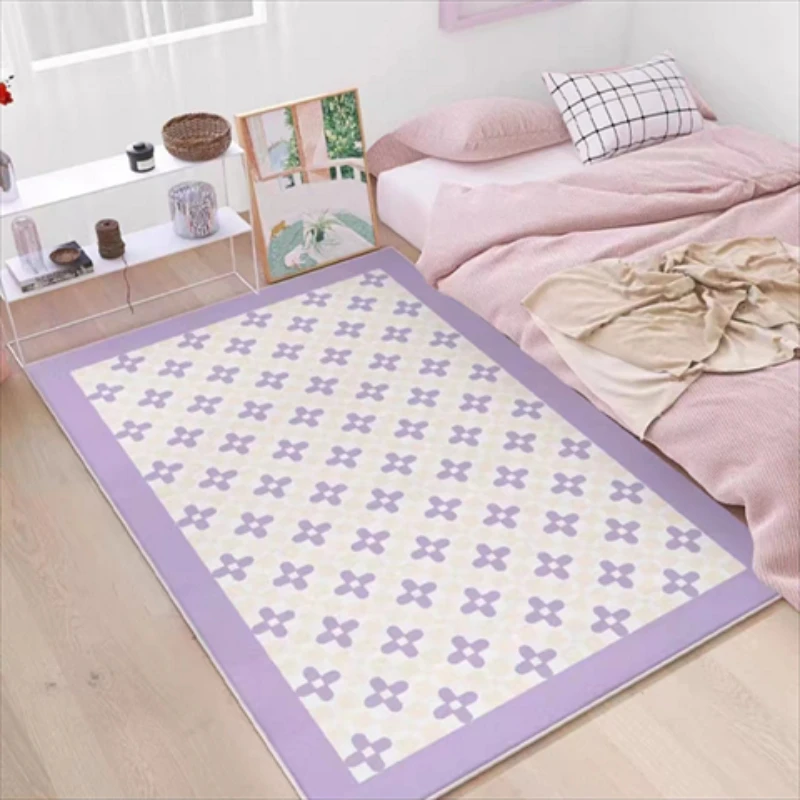 

Carpet Plaid Cashmere-like Modern Minimalist Household Bedside Blanket Living Room Children's Dedicated Hand Washable Non-Slip