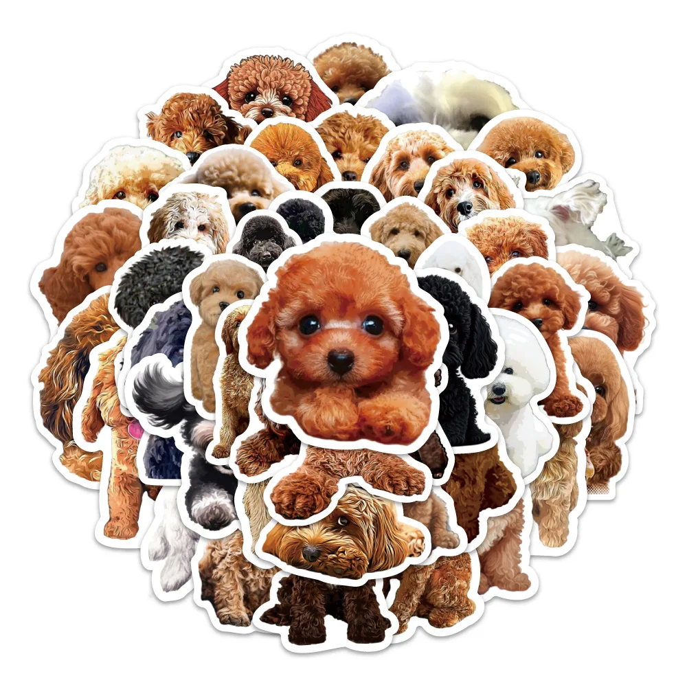 Cute Poodle Pet Dog Doodle Waterproof Sticker Set - Decorative Stickers for Laptops, Mobiles, Bicycles, and More