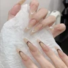 2Sheets French Gradient Line Nail Art Stickers 3D Self-Adhesive White+Black Slider Design Stencil Manicure Guides DIY Nail Decor 6