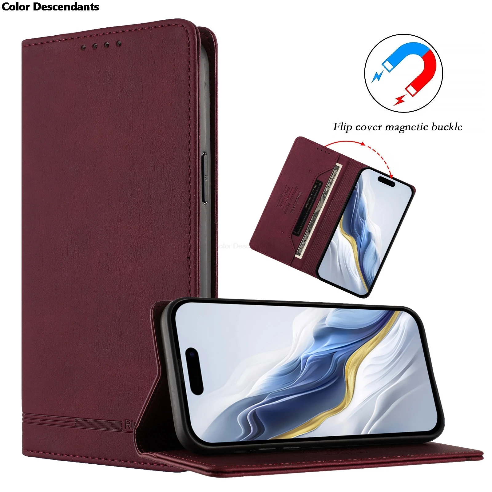 Magnetic RFID Anti-Theft Leather Book Case
