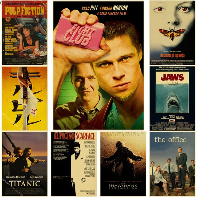 Classic Movie Posters The Office Friends TV Retro Poster Prints Film Fight Club Jaws Room Home Decor Picture Art Wall Paintings