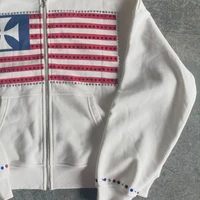 Autumn and winter new minimalist design color collision pattern women hooded sweatshirt Harajuku Y2k loose zipper sweatshirt - Image 4