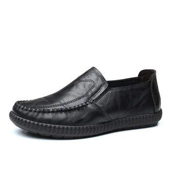 Men Shoes Casual Slip on Leather Loafers for Male Breathable Driving ...