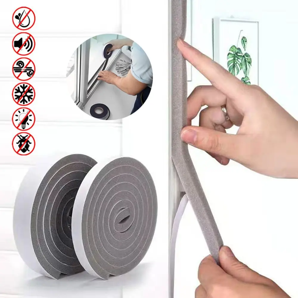 2M/Roll Foam Door Window Seal Strip Gasket Sponge Self-Adhesive Soundproof Windproof Dustproof Draught Excluder Insulation Tape door seal strip sealing strip tape window seal strip sealing tape sealing strip