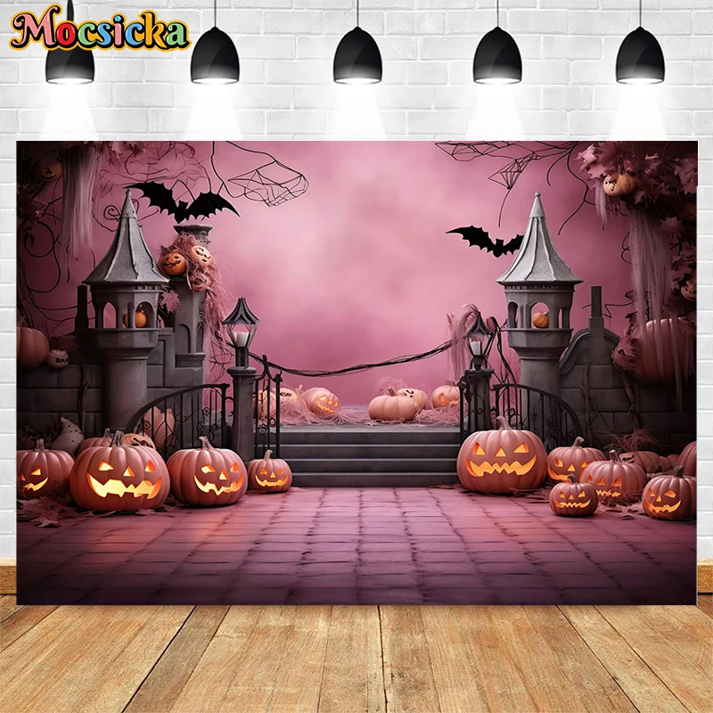 Mocsicka Halloween-Fotohintergrund 'Friedhof & Vollmond' – 2,4 X 1,8 M, Polyester, Für Partys & Fotoshootings