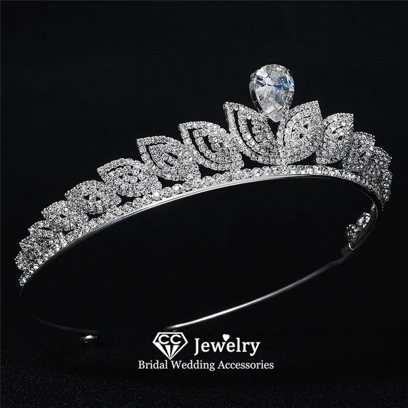 

CC Tiaras and Crowns Wedding Hair Accessories Women Headbands Engagement Jewelry Bridal Headdress Leaf Shape Coronets Gift hx445