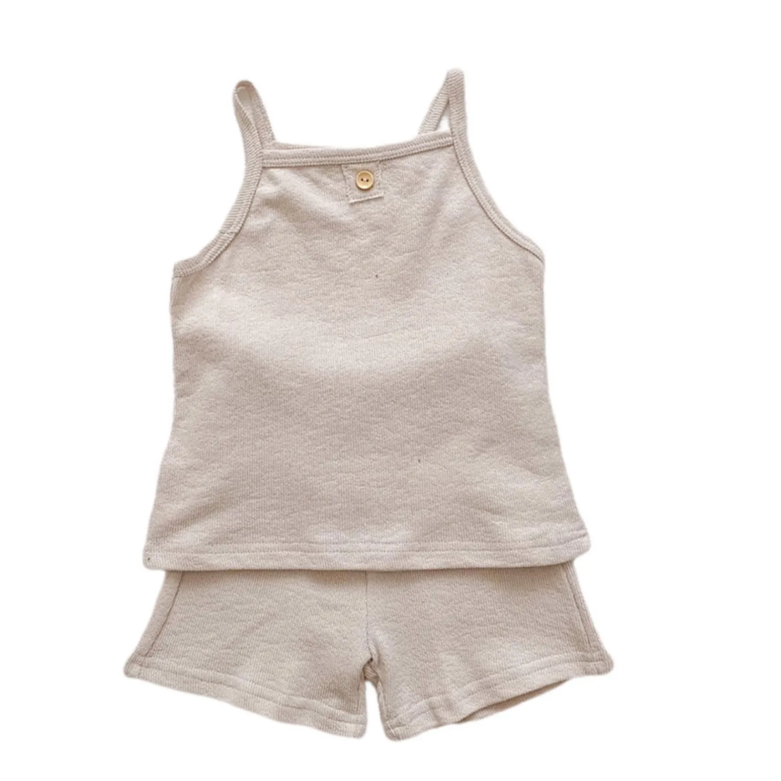 Newborn Infant Baby Girls Spring Summer Solid Sleeveless Vest Sleepwear Outfits Pajamas Girl Baby Outfit Girls Clothes Teens