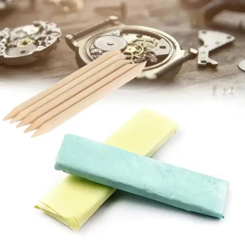 Watchmaker's Green Rubber Putty Cleaner with Wooden Stick