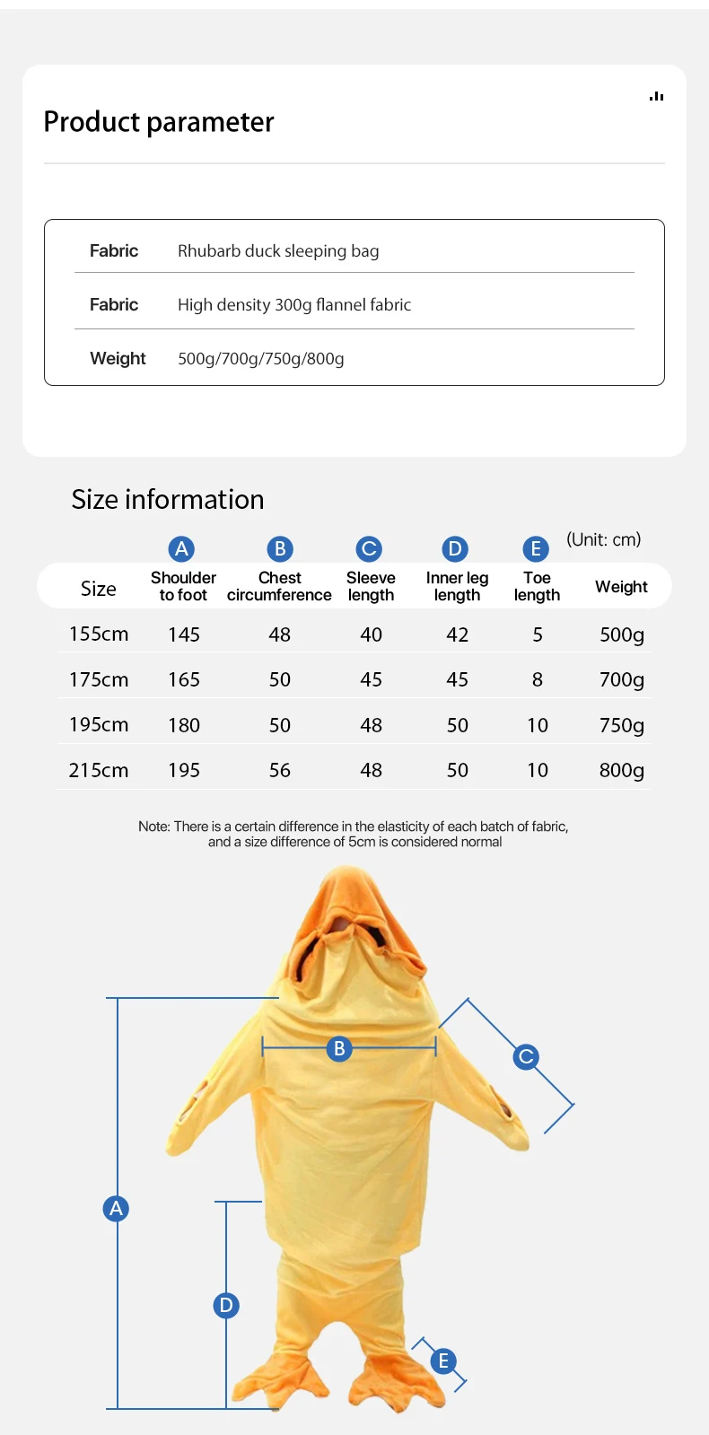 귀여운 작은 노란색 오리 창의적인 침낭 분할 다리 원피스 잠옷, 홈웨어 플란넬 잠옷, 기숙사 사무실 캠핑