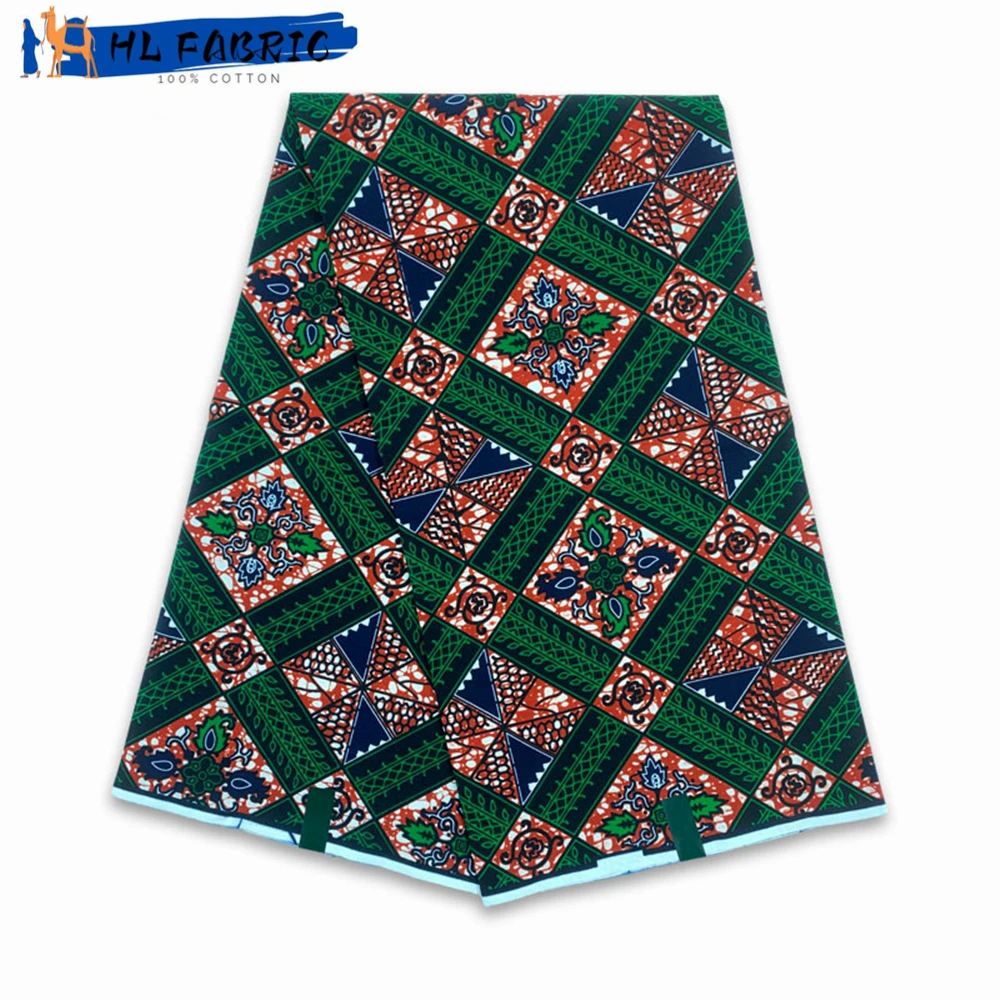 

African Wax Fabric 6yards Veritable Wax Nigerian Ankara Block Prints Batik Fabric Dutch Pagne 100% Cotton For Sewing VL-2056