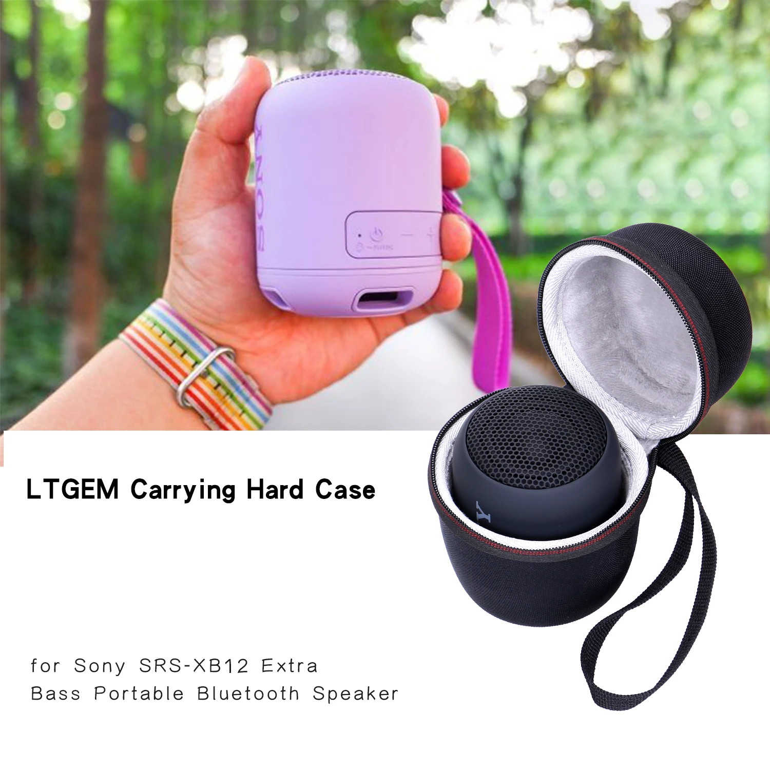 EVA Protective Hard Case for Sony SRS-XB12 Mini Bluetooth Speaker Loud Extra Bass Wireless Speaker - Travel Storage Bag
