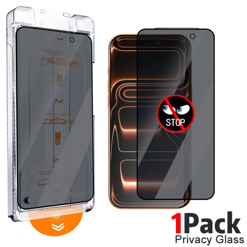 Tempered Glass Privacy Screen Protectors with Easy Install and Anti-Spy Auto Alignment Kit