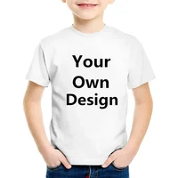 Contact Seller Frist Customized Print Kids T Shirt Children DIY Your like Photo or Logo White Top T-shirt Boys Girls Clothing 1