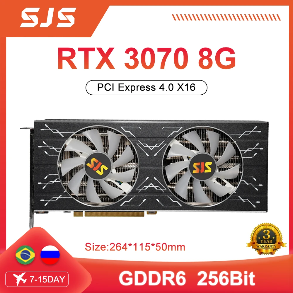 Sjs Rtx3070 8Gb Gddr6 Scheda Grafica Per Computer 256Bit Nvidia Rtx 3070 8Gb Mining O Gaming Pc Rtx 3070 Dp * 3 Hdmi * 1