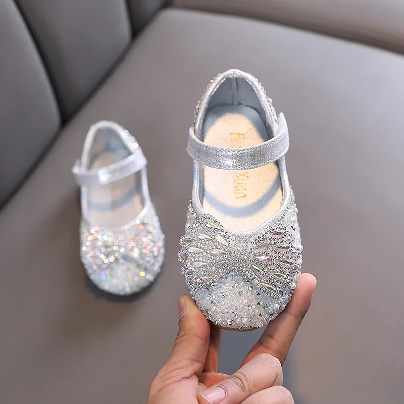 Little Girls Leather Flats Princess Dress Shoes Size 21-36 leather shoes girls flats girls shoes