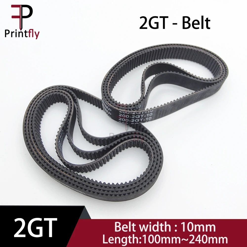 Printfly 2MGT 2M 2GT Synchronous Timing belt Pitch length ​100/110/120/130/140~202/210/220/232/240mm Width 10mm Rubber closed 2m 2mgt 2gt rf timing synchronous belt pitch length 188 200 202 204 220 250 286 302 382mm width 6mm gt2 gates closed loop