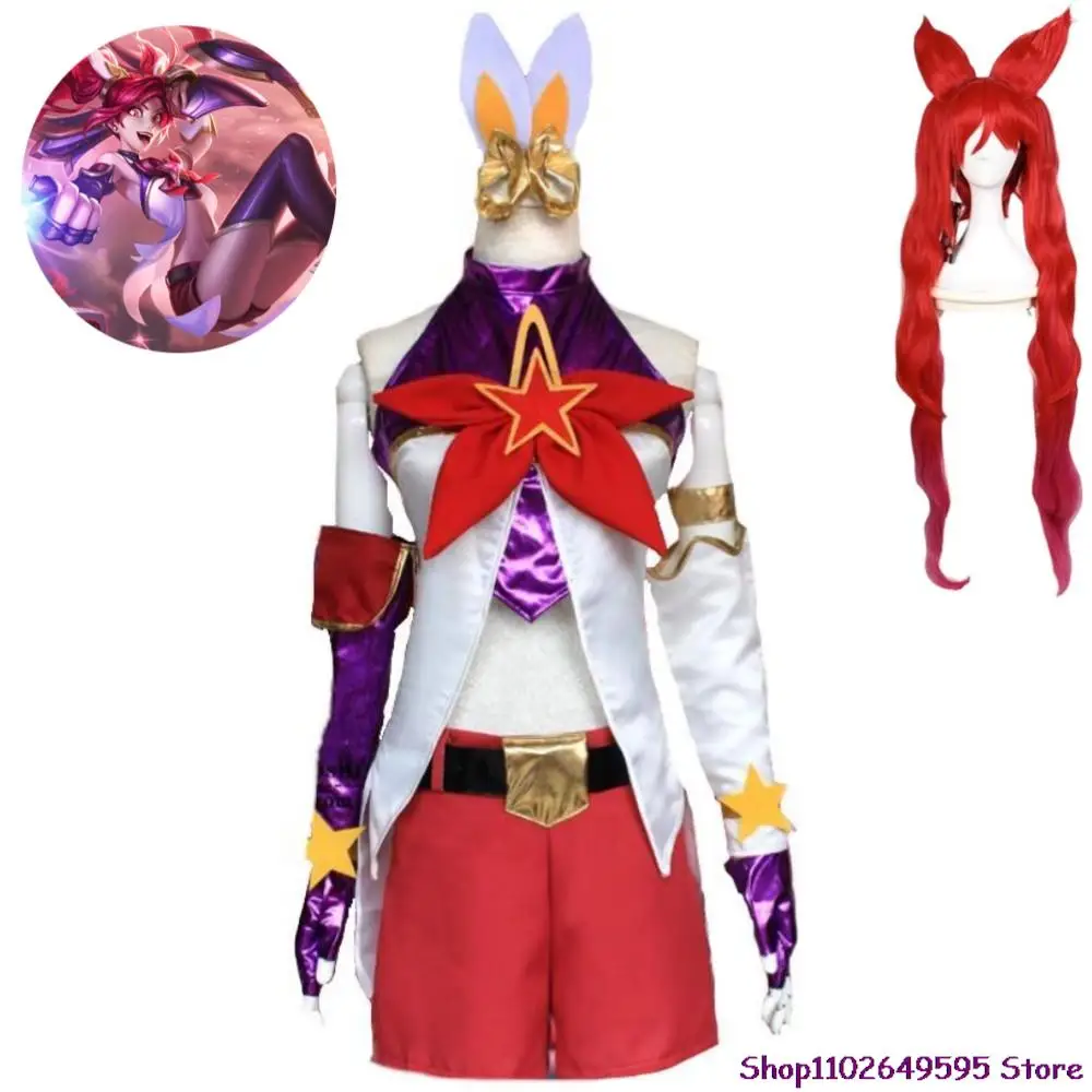 

Game LOL Star Guardian Jinx The Loose Cannon Cosplay Costume Wig Anime Top Shorts Sexy Woman Outfit Hallowen Uniform Suit