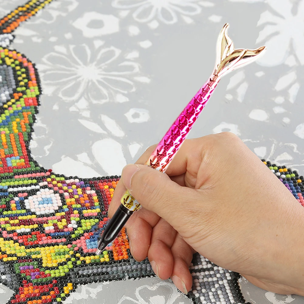 Diamond Painting Accessories Diamond Painting Pen 5D Diamond Point Drill Pen DIY Fish Tail Rhinestones Painting Cross Stitch Art Crafts Sewing Embroidery Tool