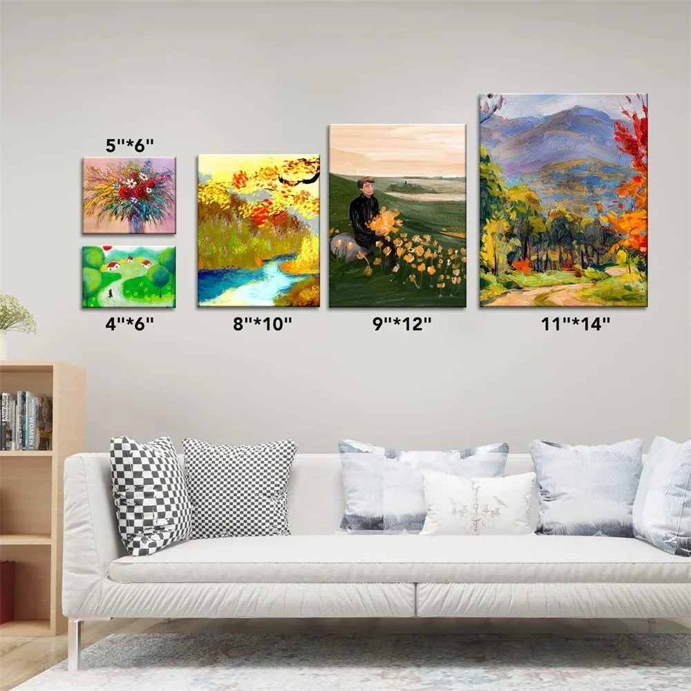 Canvas Board Painting Cotton Blank Primed White Suitable For Oil Painting Watercolor Gouache Acrylic Art Supplies DIY Draw 8 Pcs