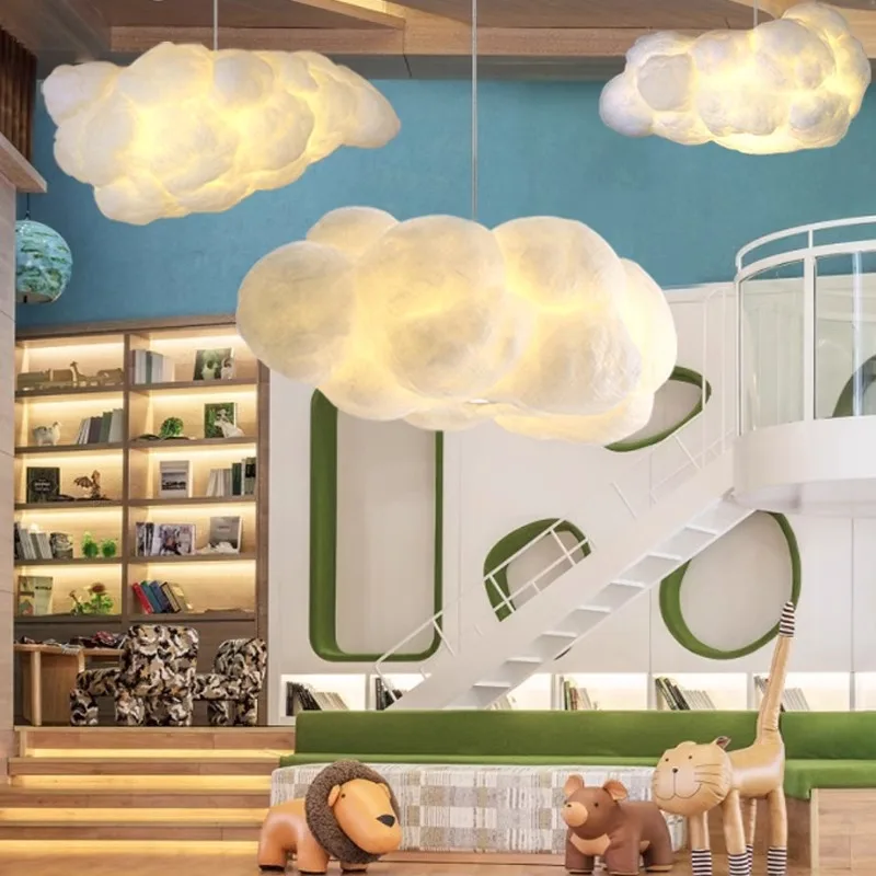 White Fluffy Cloud Decor for Wedding Christmas DIY Hanging Props Home Wall Decoration