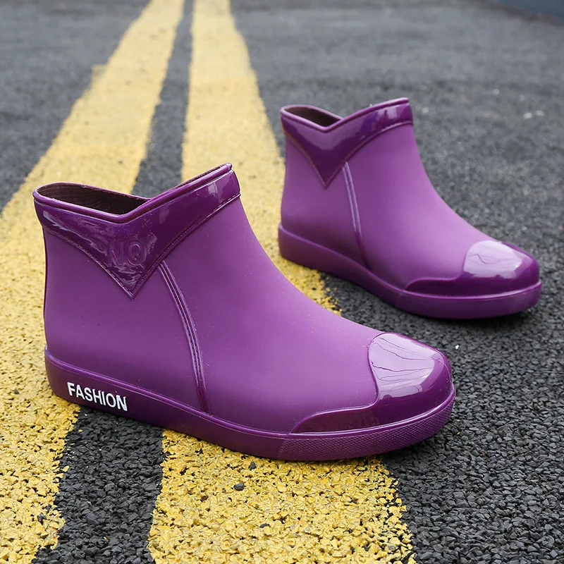 Rubber Shoes Women Waterproof Rain Boots Ankle Shoes 2021 New Autumn