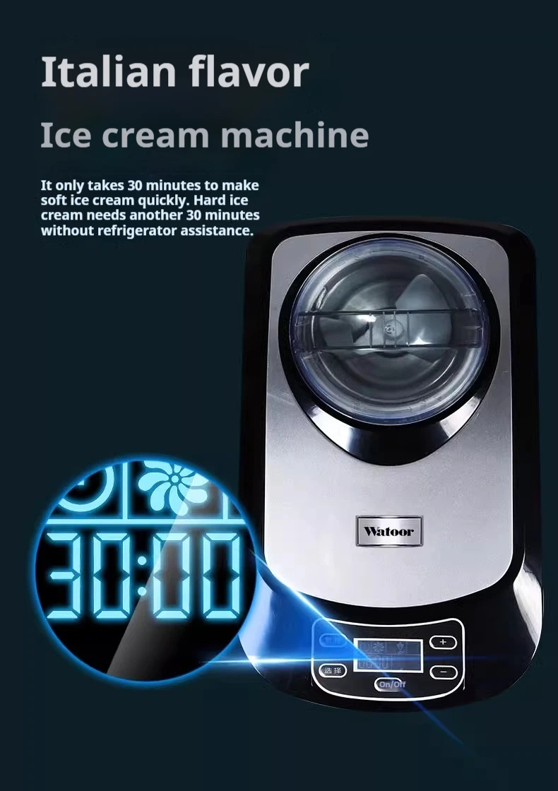 Description Picture 6 of item1.5L Automatic Ice Cream Maker Machine, -43°C Fast Freezing, 55dB Quiet, 30 Mins Soft Serve for Home/Shop