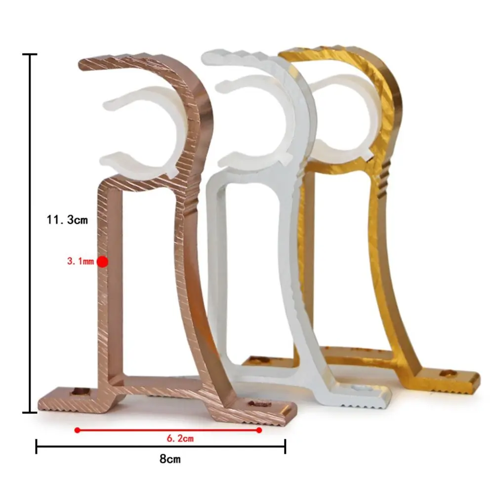 Aluminium Alloy Ceiling Curtain Rod Brackets Hooks Modern Window-Dressing Thicken Curtain Rod Wall Holder Rails Rack Home Decor