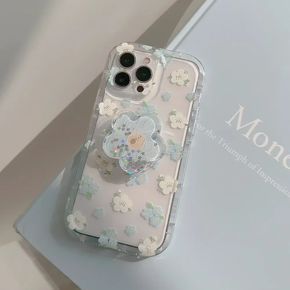 Summer Fairy Flowers Quicksand Bracket Shell Transparent