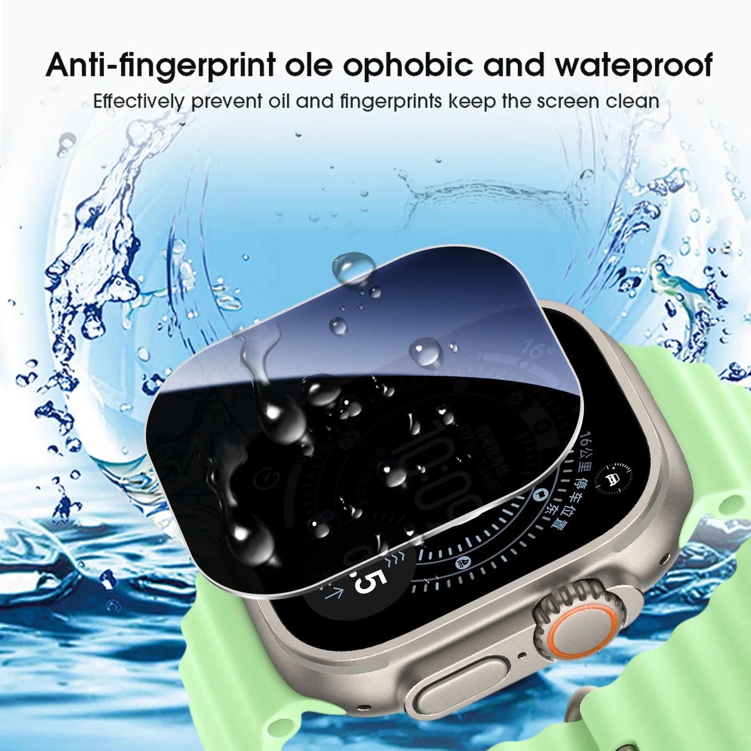 1-3Pack Privacy Screen Protector with Installation Anti-Spy Tempered Glass Films for Apple Watch Ultra 3/Ultra 2/Ultra 49mm