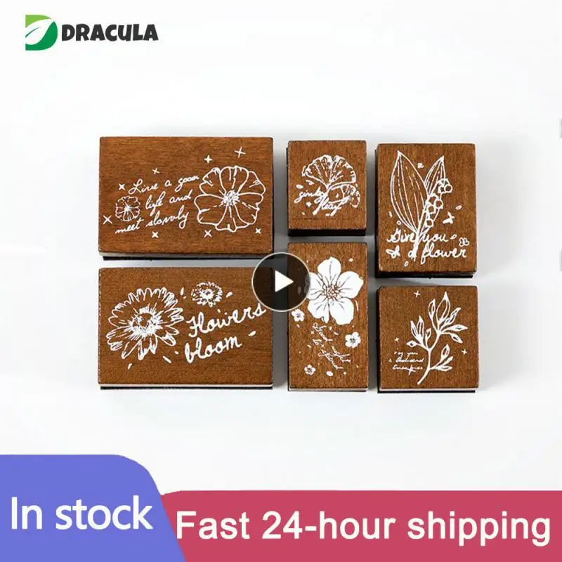 Yoofunbox 빈티지 스탬프 꽃 식물 나무 고무 도장, 편지 일기 공예 스크랩북 카드 제작