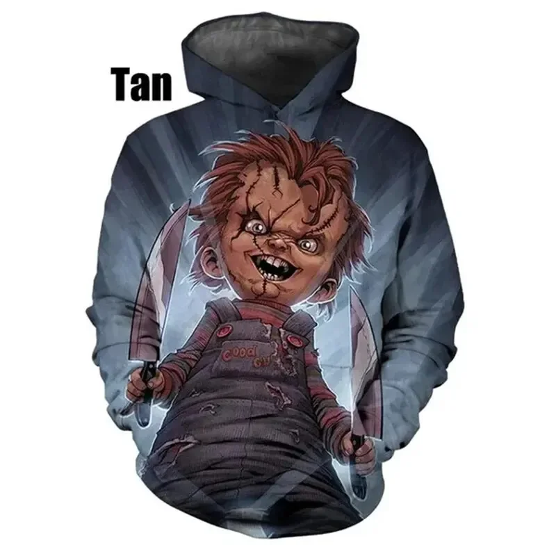 thumbnail image 1 of Sudadera con capucha de moda para hombre, patrón de muñeca de Halloween, impresión 3D, jersey de moda urbana de manga larga, ropa de otoño e invierno para hombre, 1 of 5