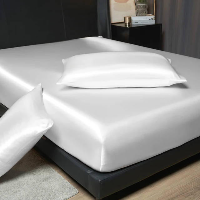 Ensemble de draps de luxe en satin – hauteur 35 cm, taille King/Queen, comprend 2 taies d'oreiller, élégance intemporelle pour un sommeil dispertuer 2