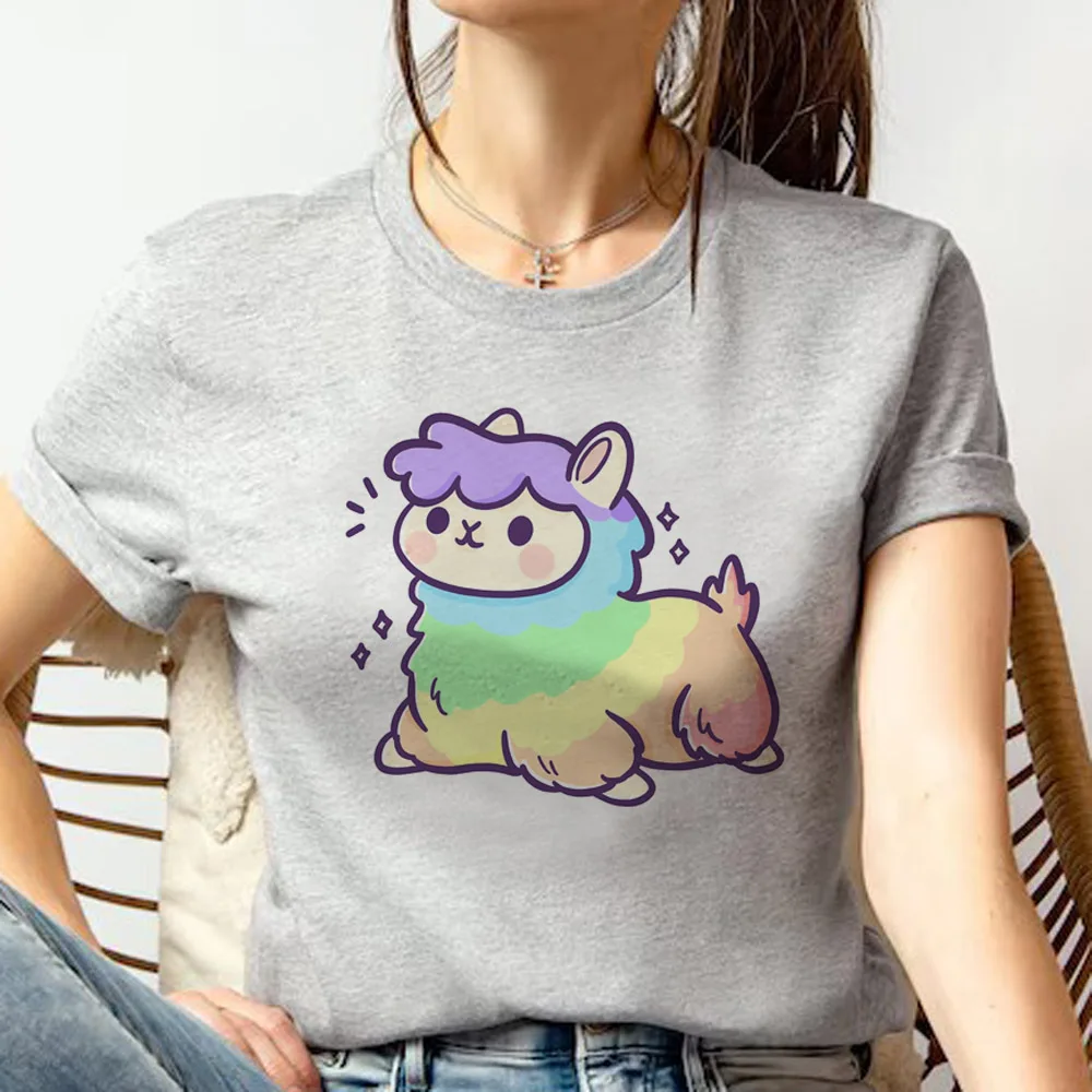 

Alpaca Tee women anime funny t-shirts female harajuku clothing