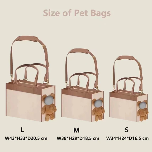 Pet carry bag Pet bag Creative fashionable handbag One-shoulder tilt straddle tote cat bag Small dog brown bear bag 6