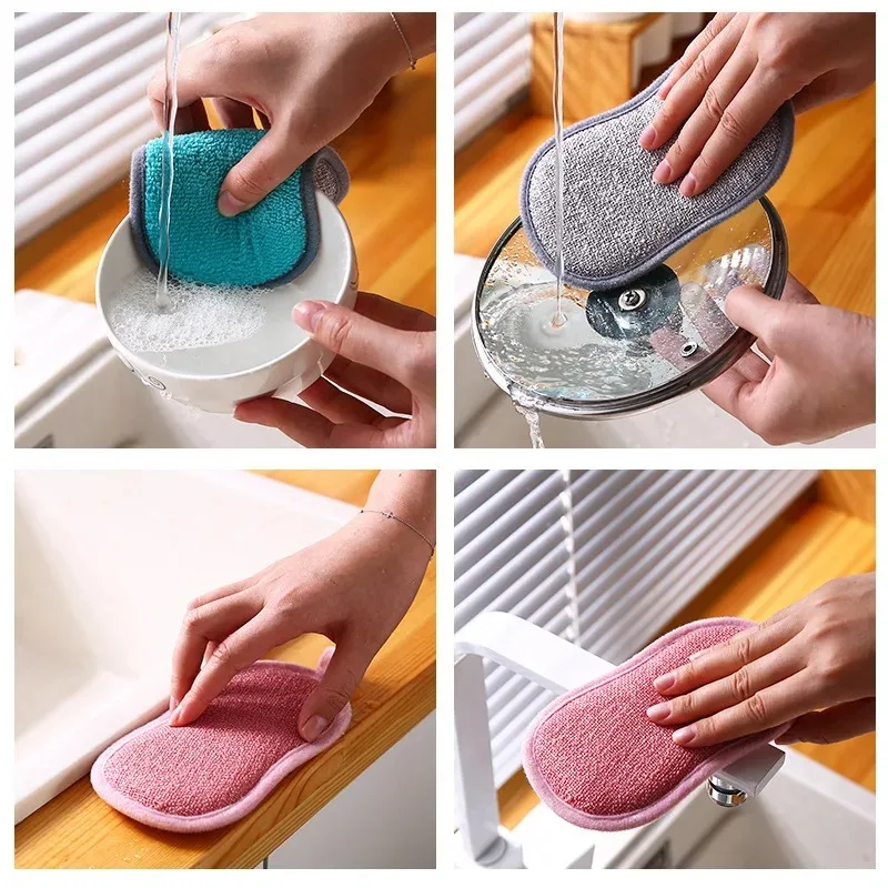 

1pcs Kitchen Cleaning Sponge Double Sided Sponge Scrubber Sponges For Dishwashing Scouring Pad Dish Cloth Kitchen Cleaning Tools