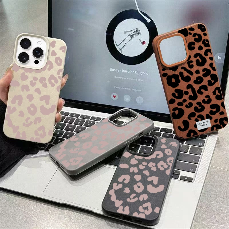 Luxury Cute PU Leather Leopard Print Phone Case Cover