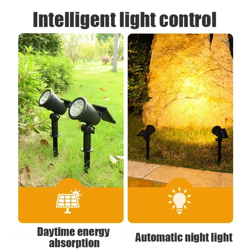 solar led lights 9/4 LED Solar LED Light Spotlights Outdoor IP65 Waterproof Brightness Adjustable Garden Backyard Driveway Patio Decor
