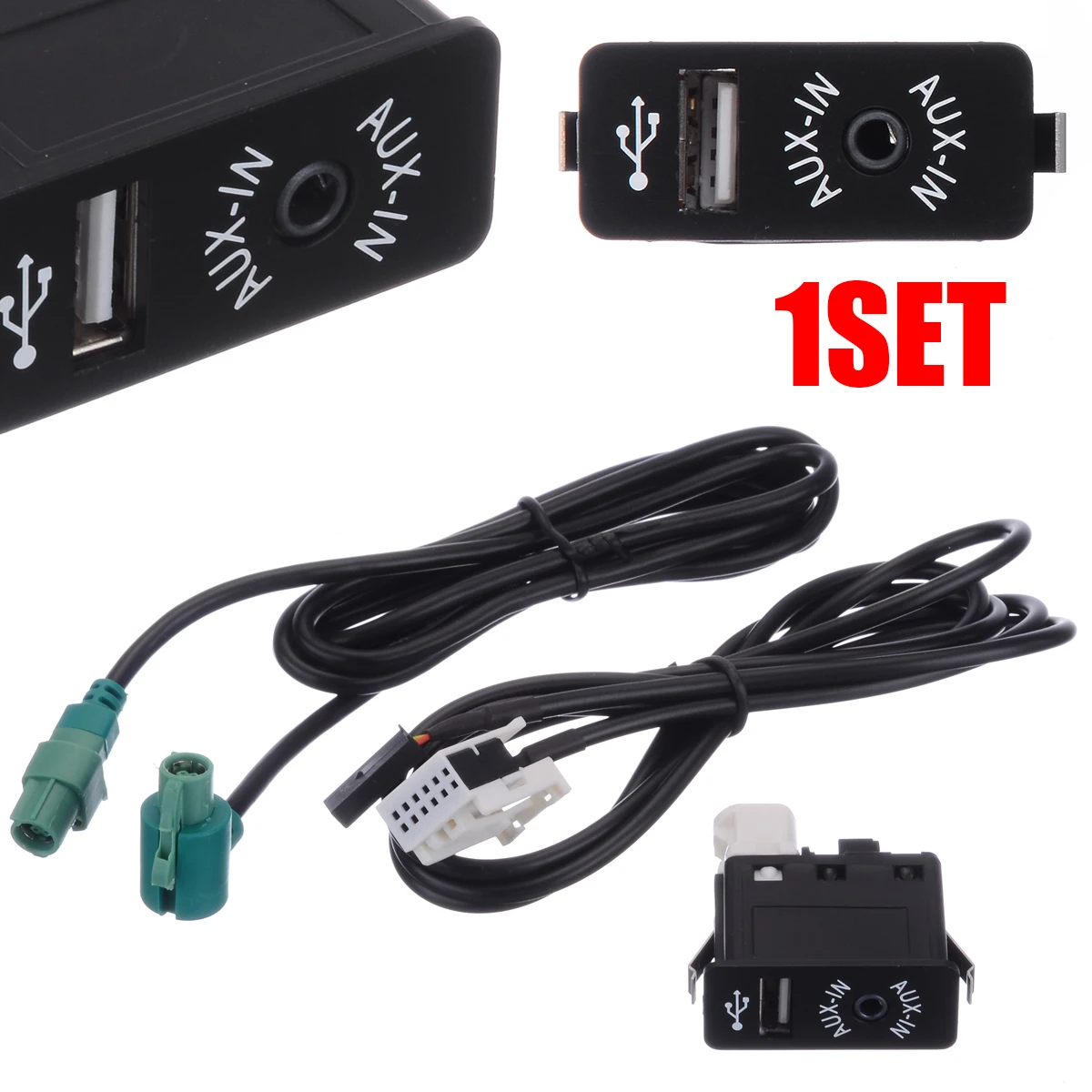 

New 1Set AUX-in USB Socket Switch Car Audio USB Cable Harness For BMW E60 E61 E63 E64 E87 E90 E70 F25