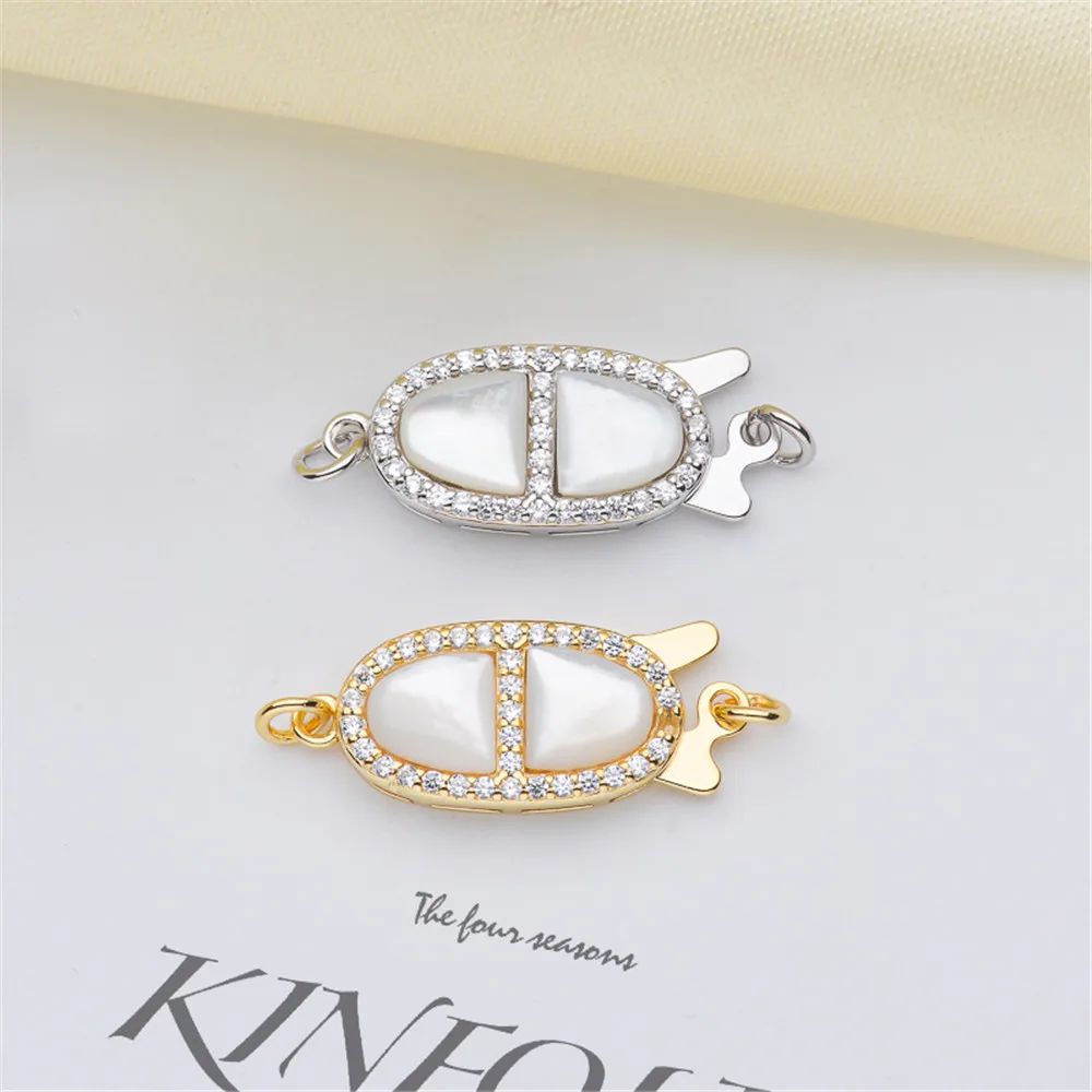 

S925 Sterling silver Pearl necklace ending buckle multi hanging flower shaped connection buckle diy first accessories