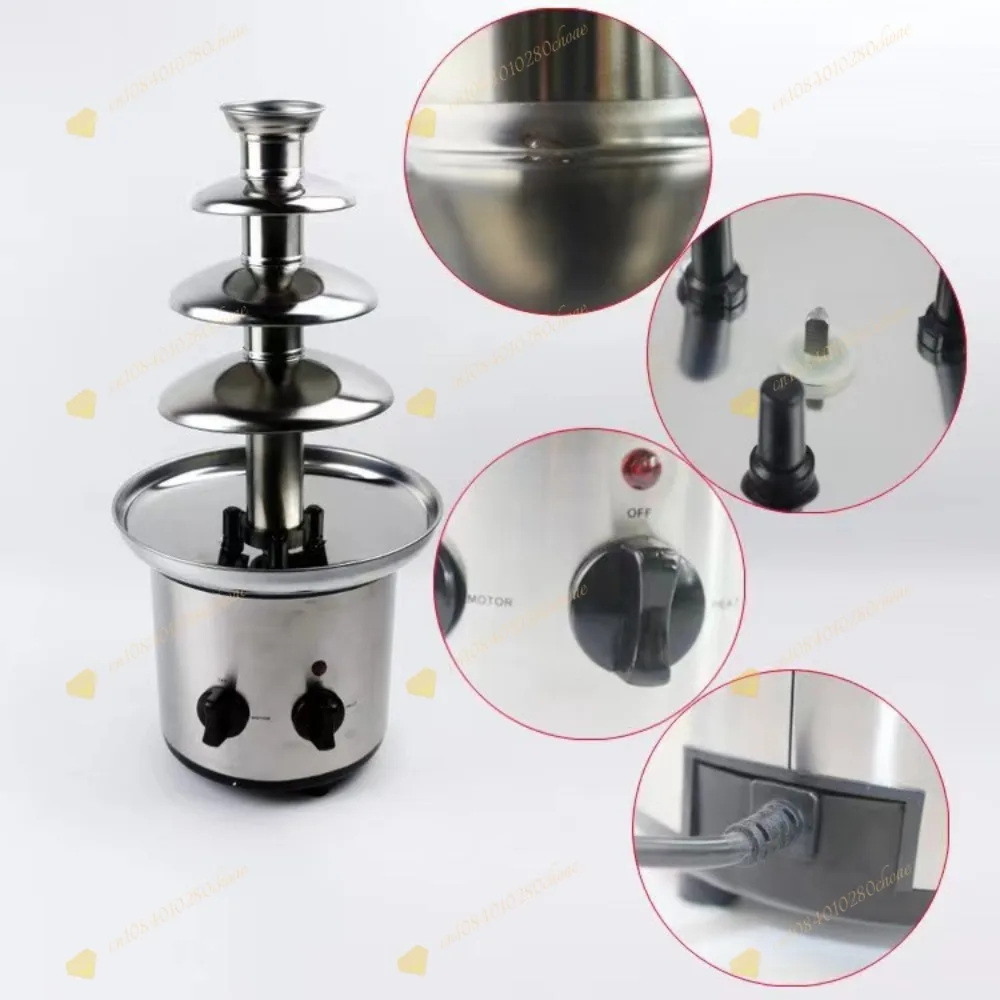 Large 4 Tier Chocolate Melting Tower DIY Chocolate Mixer Fountain Waterfall Molt