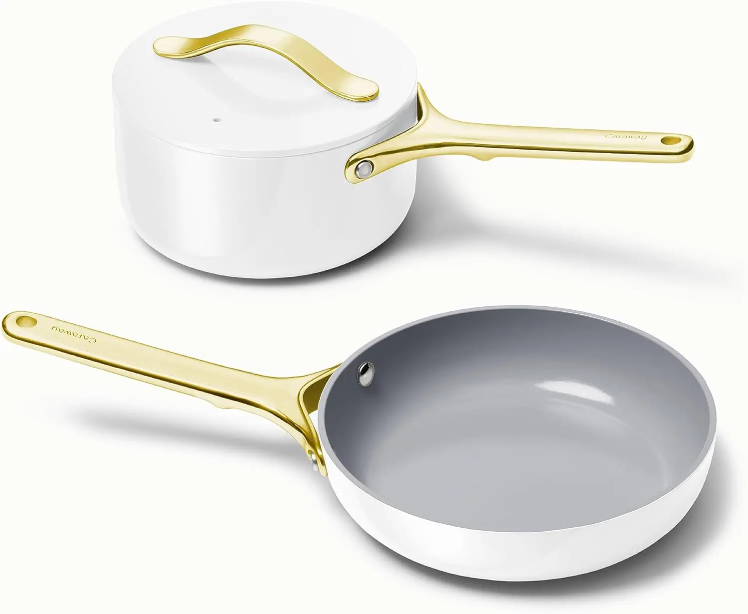 

Caraway Mini Duo - Non-Stick Ceramic Mini Fry Pan & Mini Sauce Pan (1.75 qt) - Non Toxic, PTFE & PFOA Free - Oven Safe