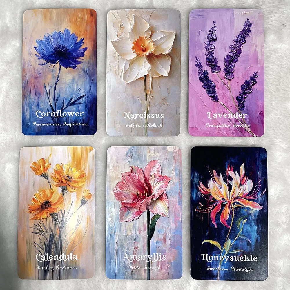 フラワ－セラピ－オラクルカ－ド Flowers Tarot Cards, Blossoms Of Wisdom Oracle Cards, 56