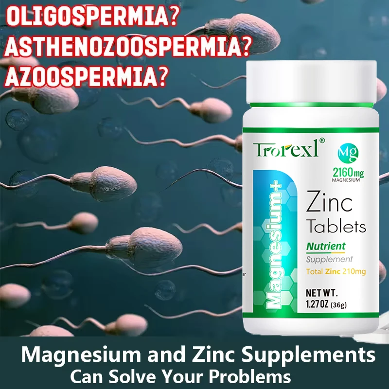 Organic Magnesium and Zinc 60 Tablets Pure Non-GMo Supports Reproductive Health Natural Energizer health product tablets