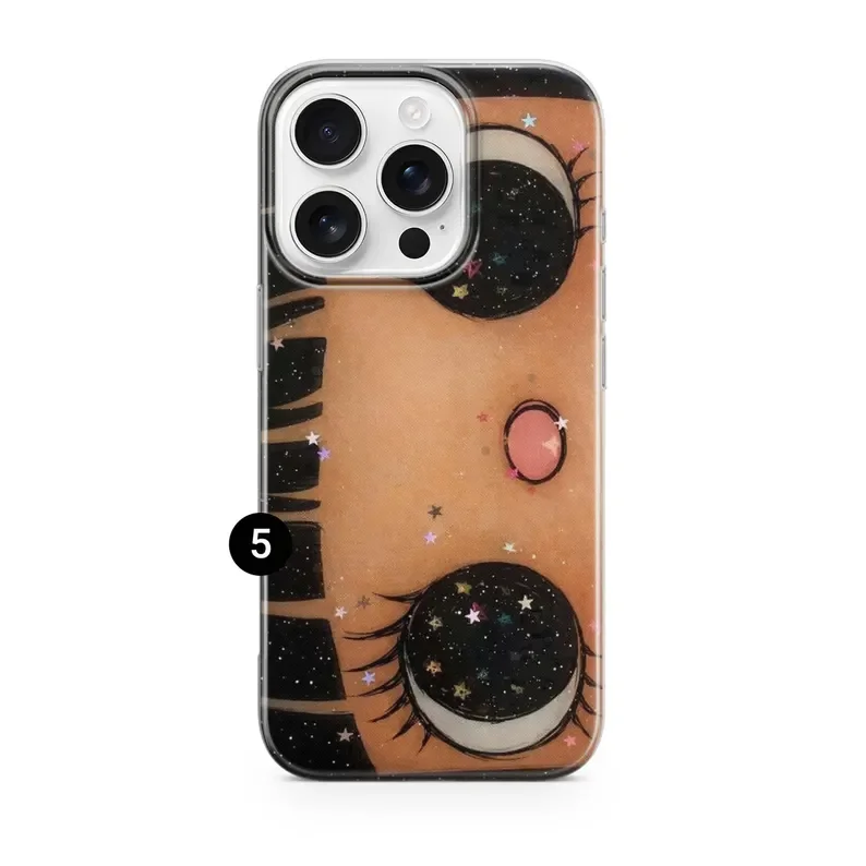 Cartoon Big Eyes Girl Phone Case For iPhone 17 16 16e 15 14 13 12 11 Mini Pro Max X XR XSMax 7 8 Air Plus Transparent Back Cover 6