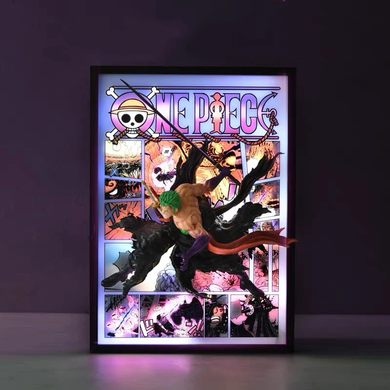 3D One Piece Decorative Painting Anime Figure Zoro Luffy with