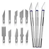 13Pcs Metal Carving Knife Pen Style Art Seal Cutting Manual Combination Paper Cuttings Non-Slip Gadget DIY Precision Repair Tool 6